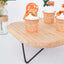 Wooden Cake Cupcake Stand Natural Wood Slice Design - Cheese Board Serving Tray with Hairpin Legs 12" Square