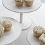 Set of 3 Wooden Pedestal Cake Stands Whitewash with Round Beaded Rim Trays - Stackable Rustic Cupcake Display 8", 10", 12"