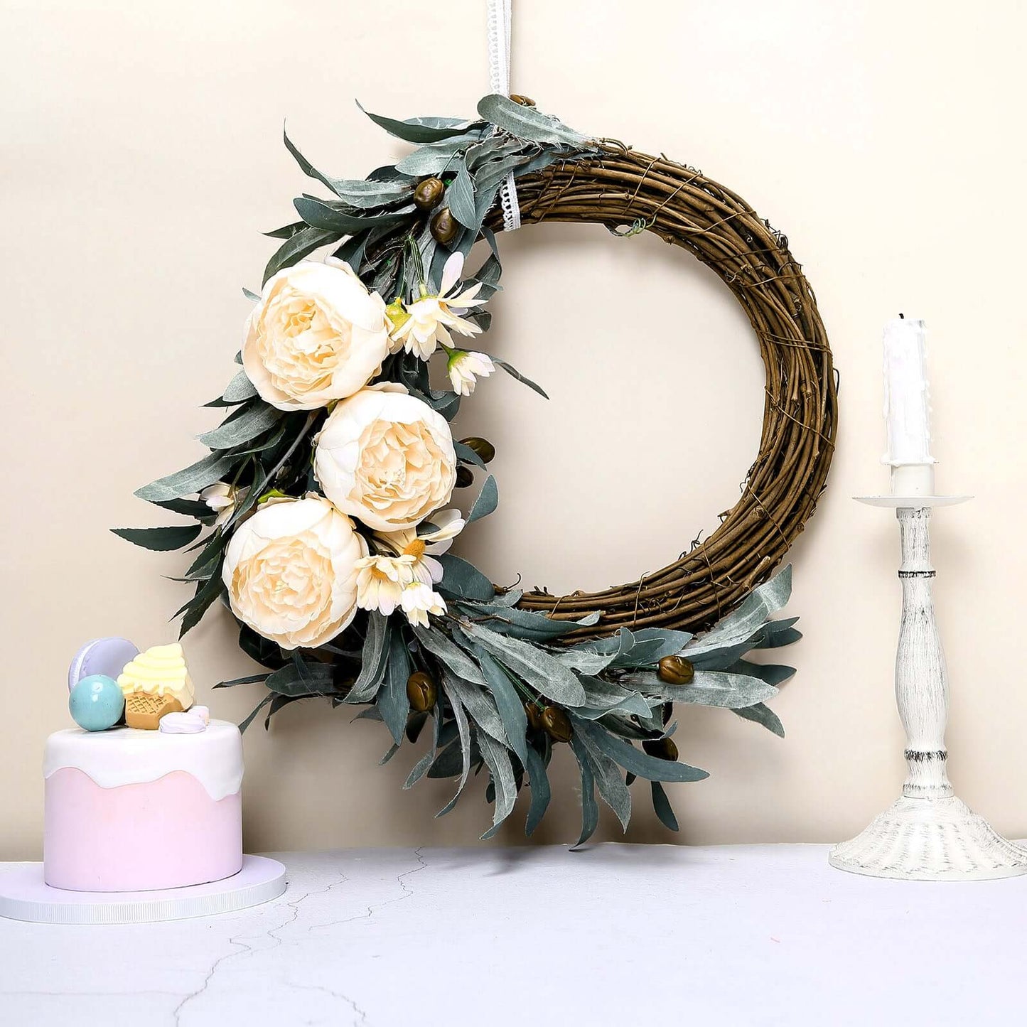 10-Pack Artificial Peony Flower Heads Beige - Versatile Faux Craft Flowers for DIY Event Styling Scrapbooking & Floral Arrangements 3"