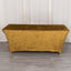 Crushed Velvet Fitted Rectangular 6ft Table Cover Gold - Wrinkle-Free Stretchy Tablecloth