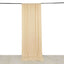 Beige 4-Way Stretch Spandex Event Curtain Drapes, Wrinkle Free Backdrop Event Panel with Rod Pockets - 5ftx12ft