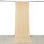 Beige 4-Way Stretch Spandex Event Curtain Drapes, Wrinkle Free Backdrop Event Panel with Rod Pockets - 5ftx14ft
