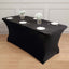 Velvet Spandex 6ft Rectangle Tablecloth Black - Fitted Wrinkle-Free Design for 72"x30" Tables