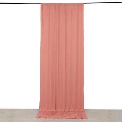 Dusty Rose 4-Way Stretch Spandex Event Curtain Drapes, Wrinkle Free Backdrop Event Panel with Rod Pockets - 5ftx12ft