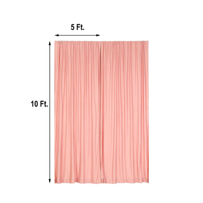 2 Pack Dusty Rose Scuba Polyester Event Curtain Drapes, Durable Flame Resistant Backdrop Event Panels Wrinkle Free with Rod Pockets - 10ftx10ft
