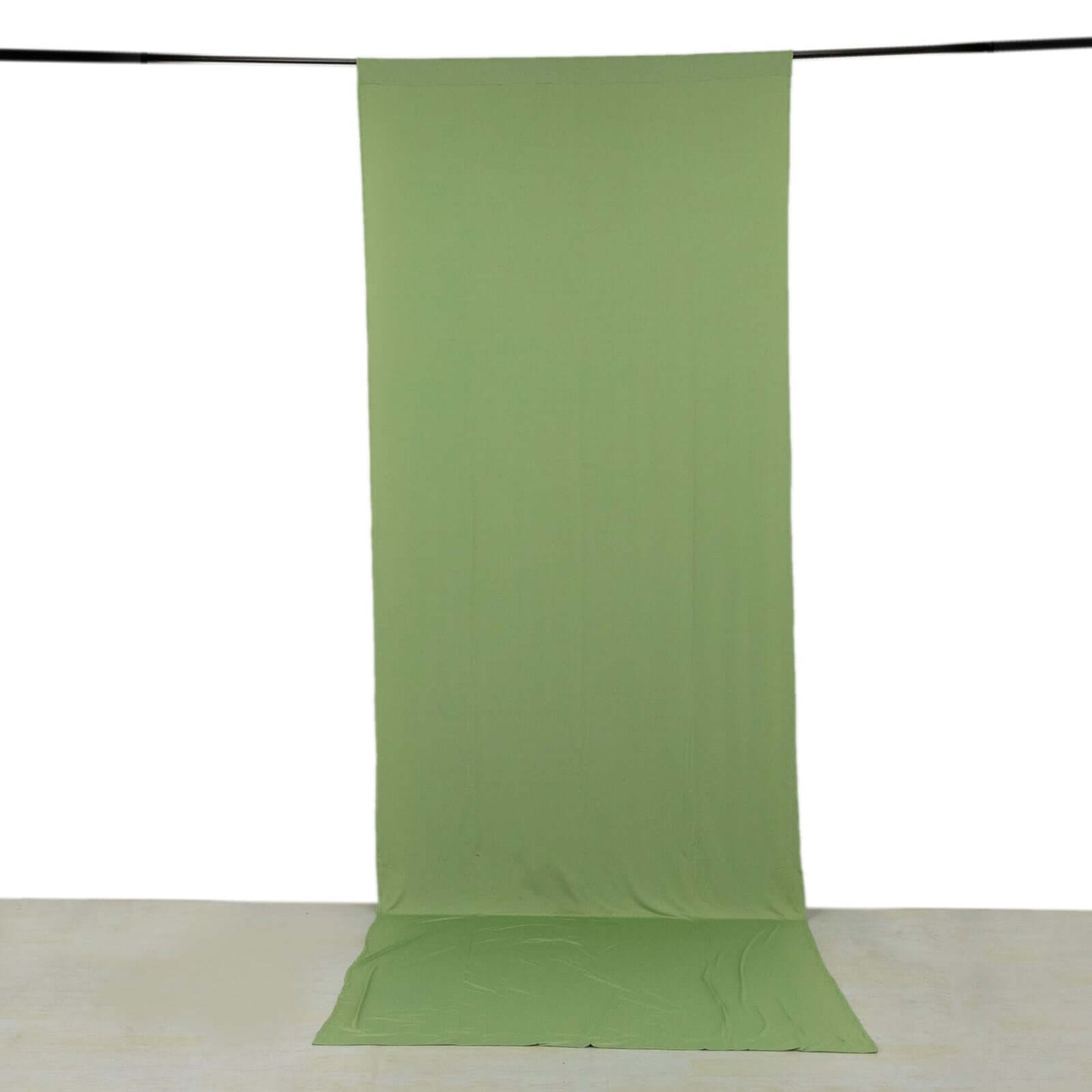 Sage Green 4-Way Stretch Spandex Event Curtain Drapes, Wrinkle Free Backdrop Event Panel with Rod Pockets - 5ftx14ft