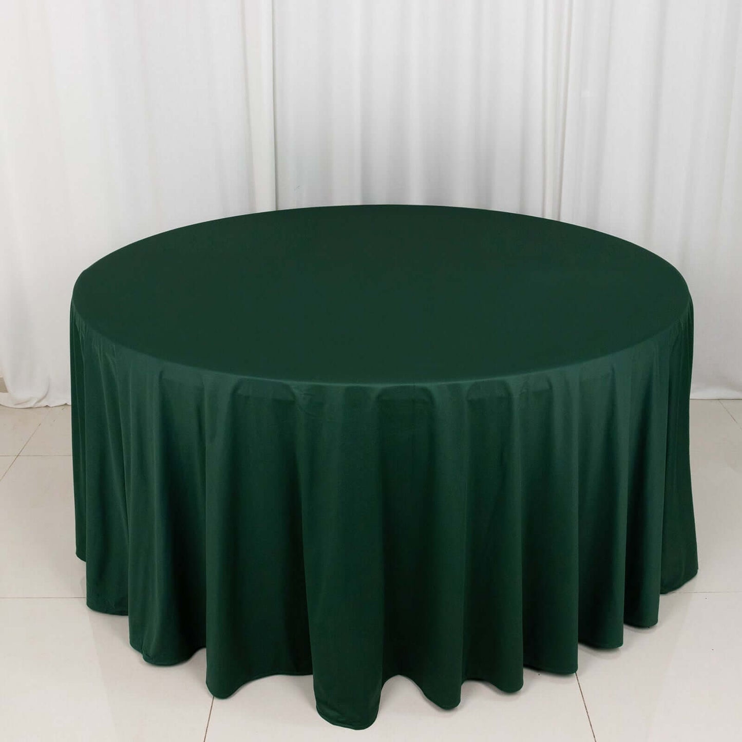 Scuba Round 120" Tablecloth Hunter Emerald Green - Wrinkle Free & Stain Resistant Seamless Table Cover