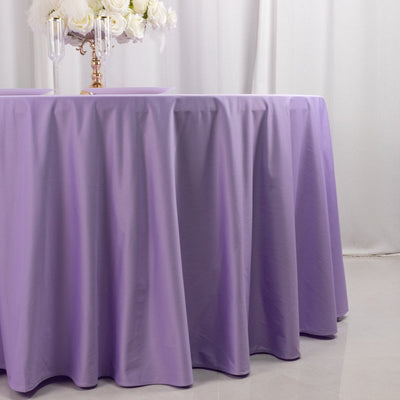 Scuba Round 120" Tablecloth Lavender Lilac - Wrinkle Free & Stain Resistant Seamless Table Cover