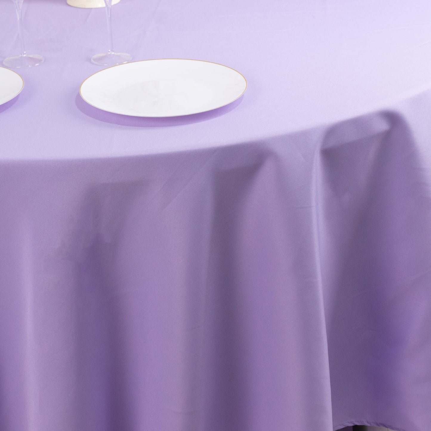 Premium Polyester 108" Round Tablecloth Lavender Lilac - Wrinkle-Resistant 220GSM Table Cover