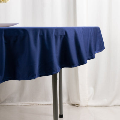 Scuba Round 70" Tablecloth Navy Blue - Wrinkle Free & Stain Resistant Table Cover