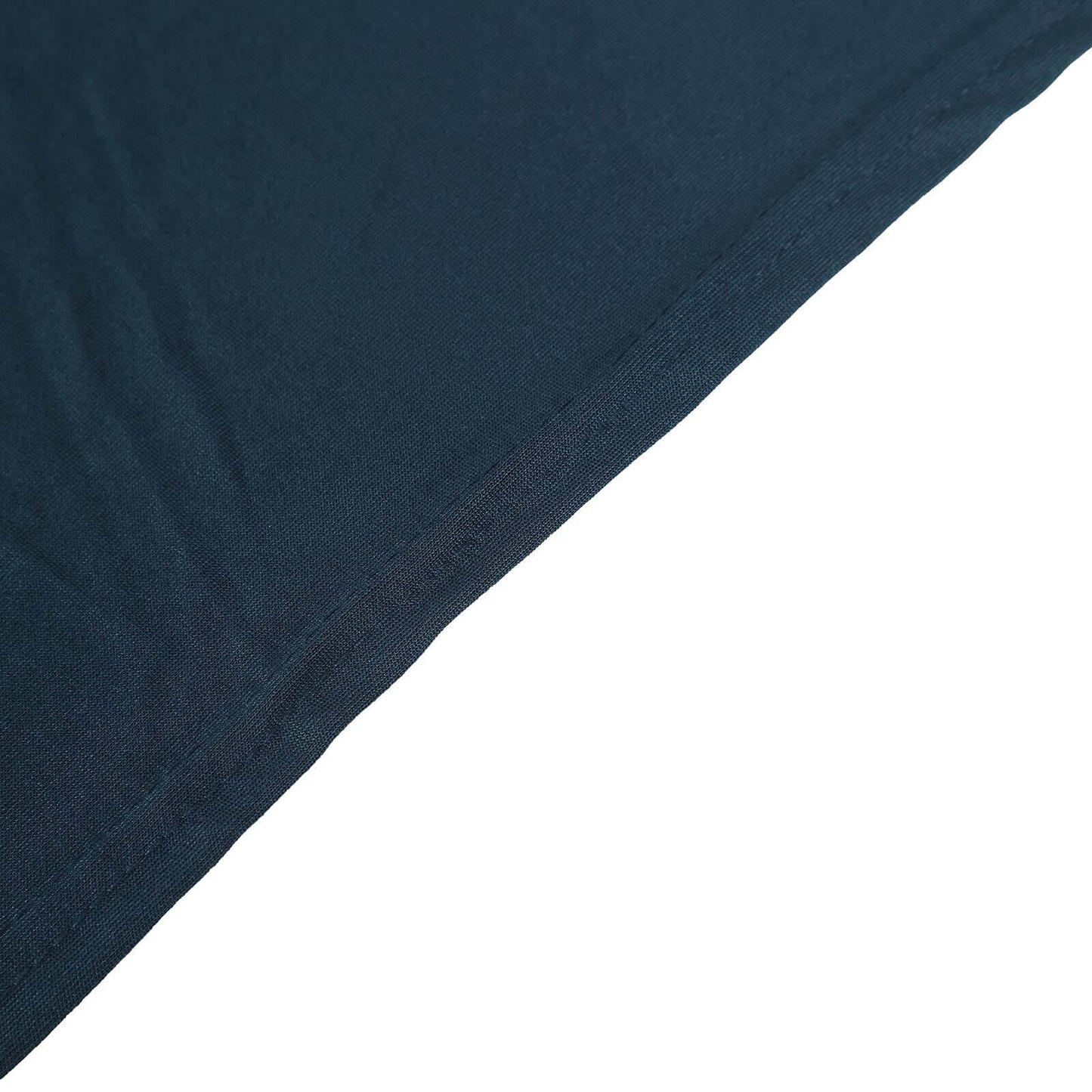 Stretch Spandex 96"x30" Rectangle Table Cover Navy Blue with Curved Open Back Design Tailored Professional Look