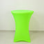 Glow Neon Green Fitted Spandex Cocktail Tablecloth â€“ 30" Round, Wrinkle-Free Cover