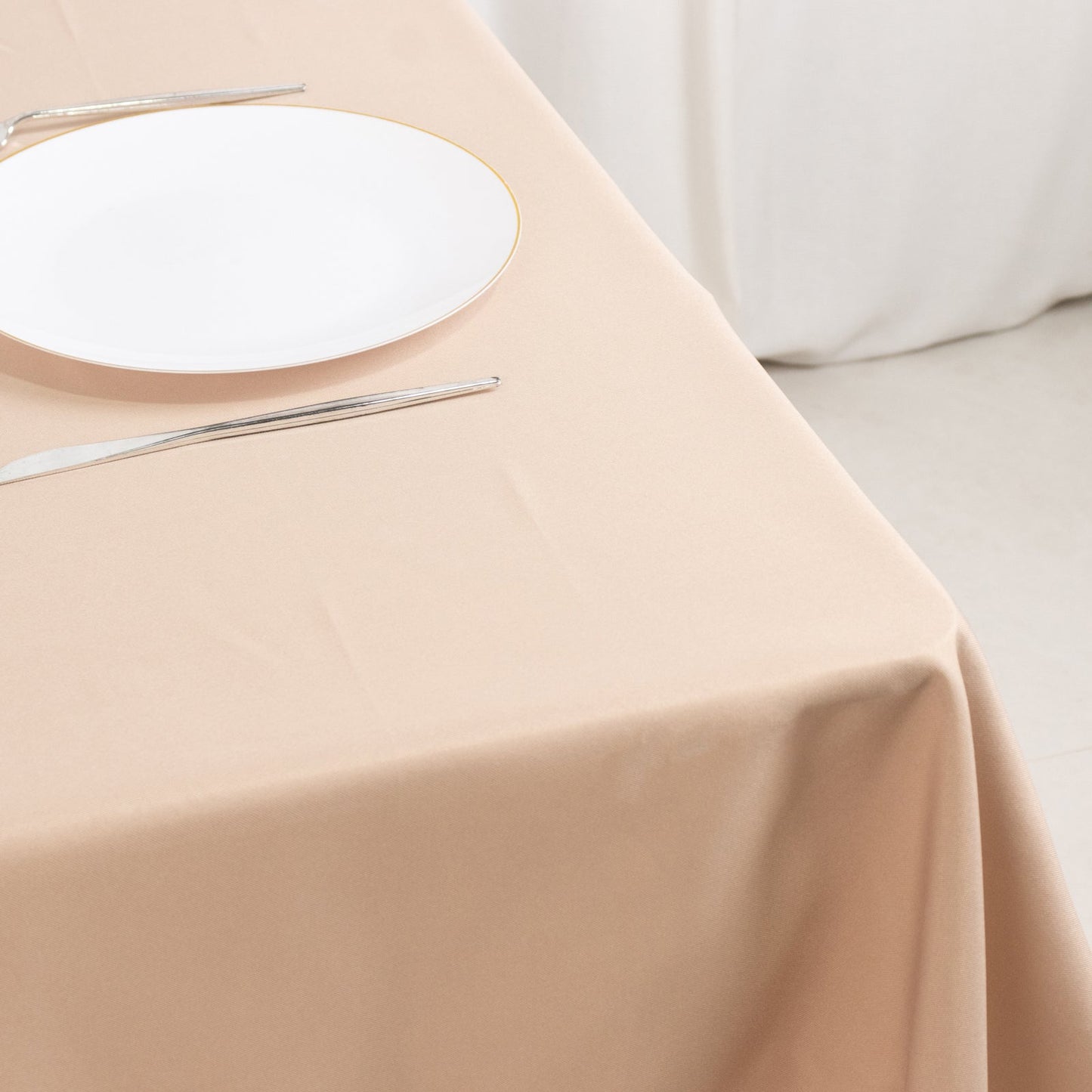 Premium Polyester 54"x54" Square Tablecloth Nude - 220GSM Stain and Wrinkle-Resistant Table Cover