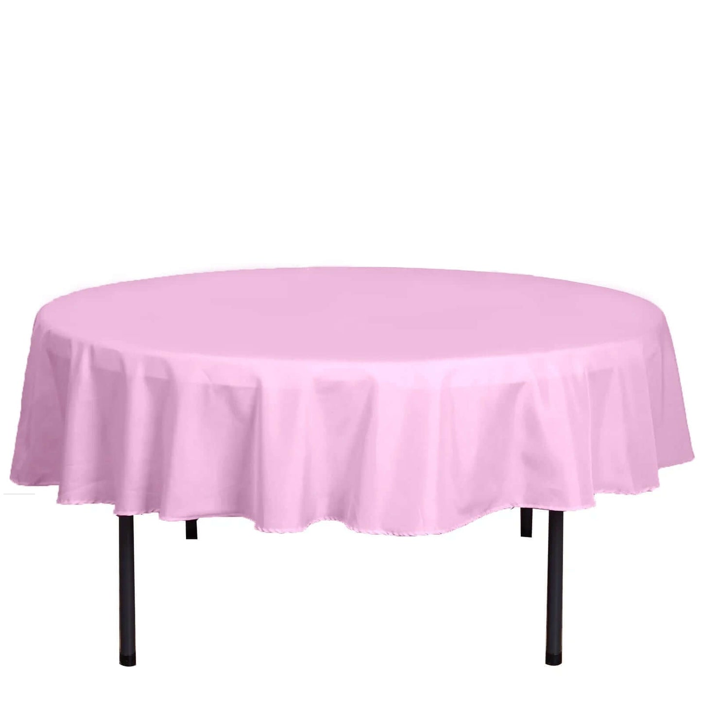 Polyester 90" Round Tablecloth Pink - Stain & Wrinkle-Resistant Table Cover