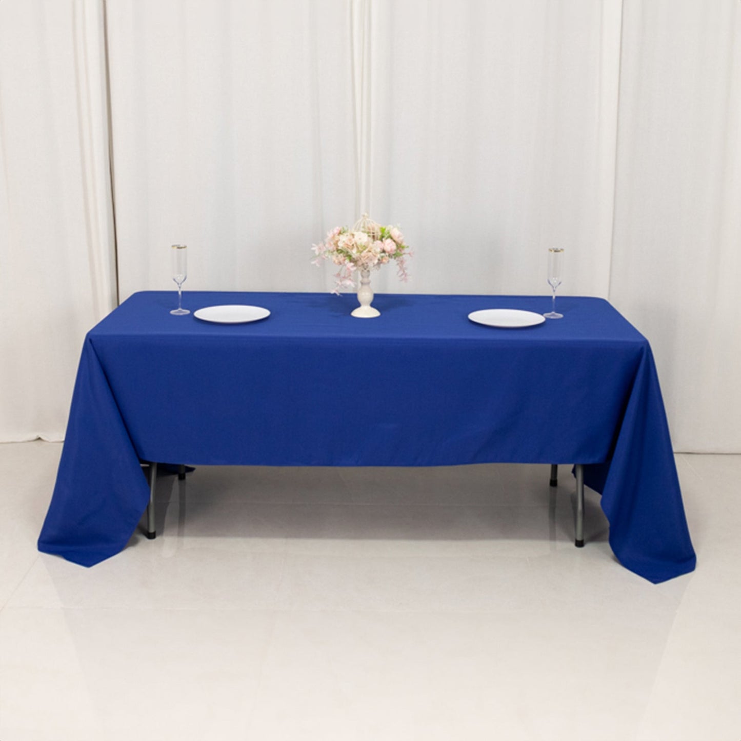 Premium Polyester 60"x126" Rectangle Tablecloth Royal Blue - Stain-Resistant 220GSM Finish Table Cover