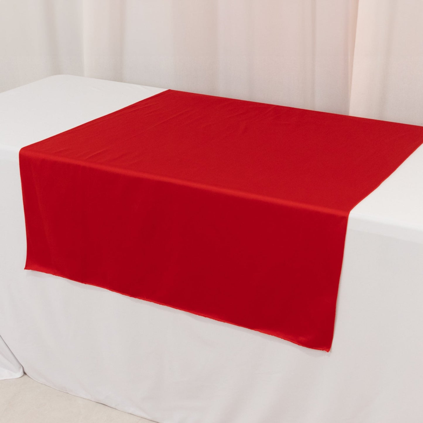 Scuba Polyester 36"x72" Wide Table Runner Red - Wrinkle-Free Trade Show Table Linen