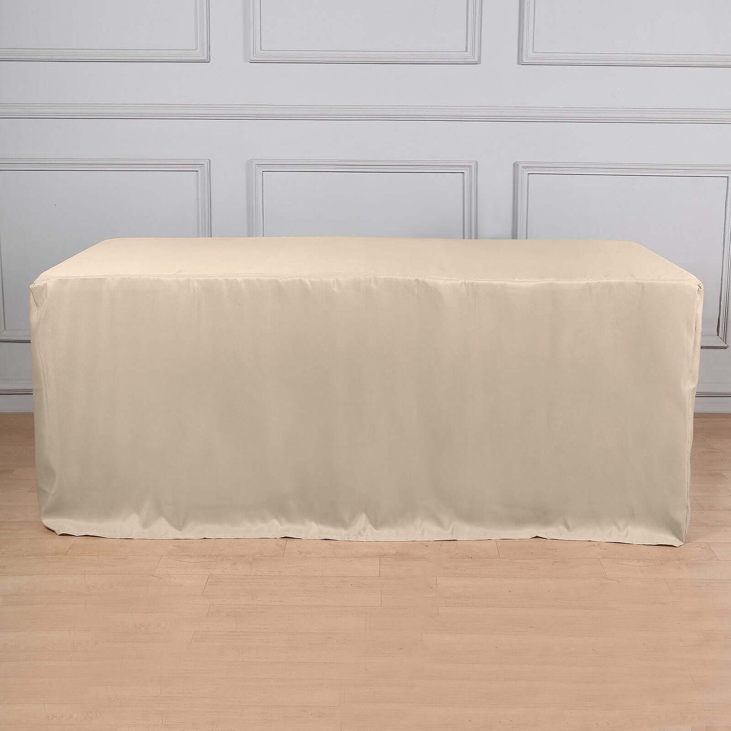 Fitted Polyester 72"x30" Rectangle Tablecloth Nude - Durable Table Cover