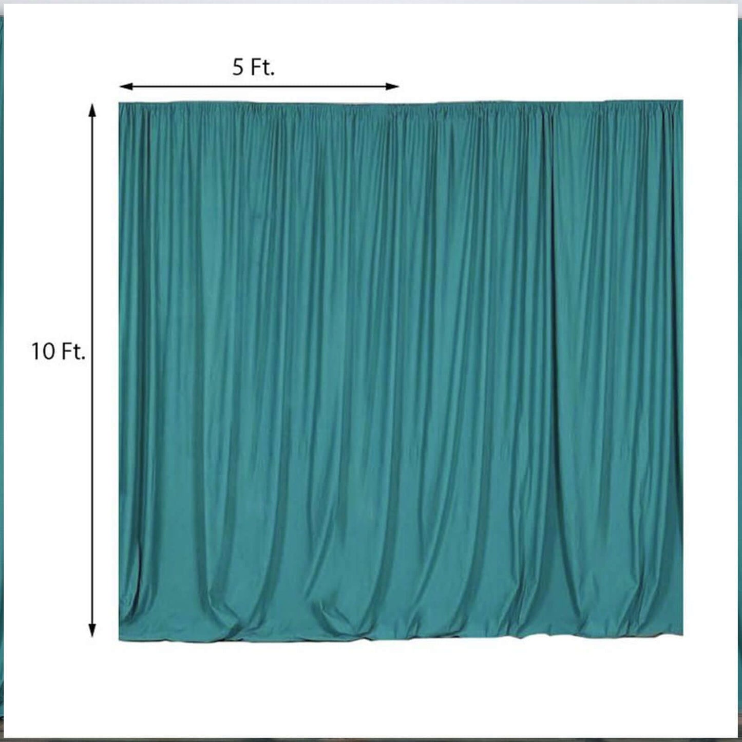 2 Pack Turquoise Scuba Polyester Event Curtain Drapes, Durable Flame Resistant Backdrop Event Panels Wrinkle Free with Rod Pockets - 10ftx10ft
