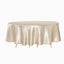 Satin 108" Round Tablecloth Beige - Smooth and Lustrous Table Cover