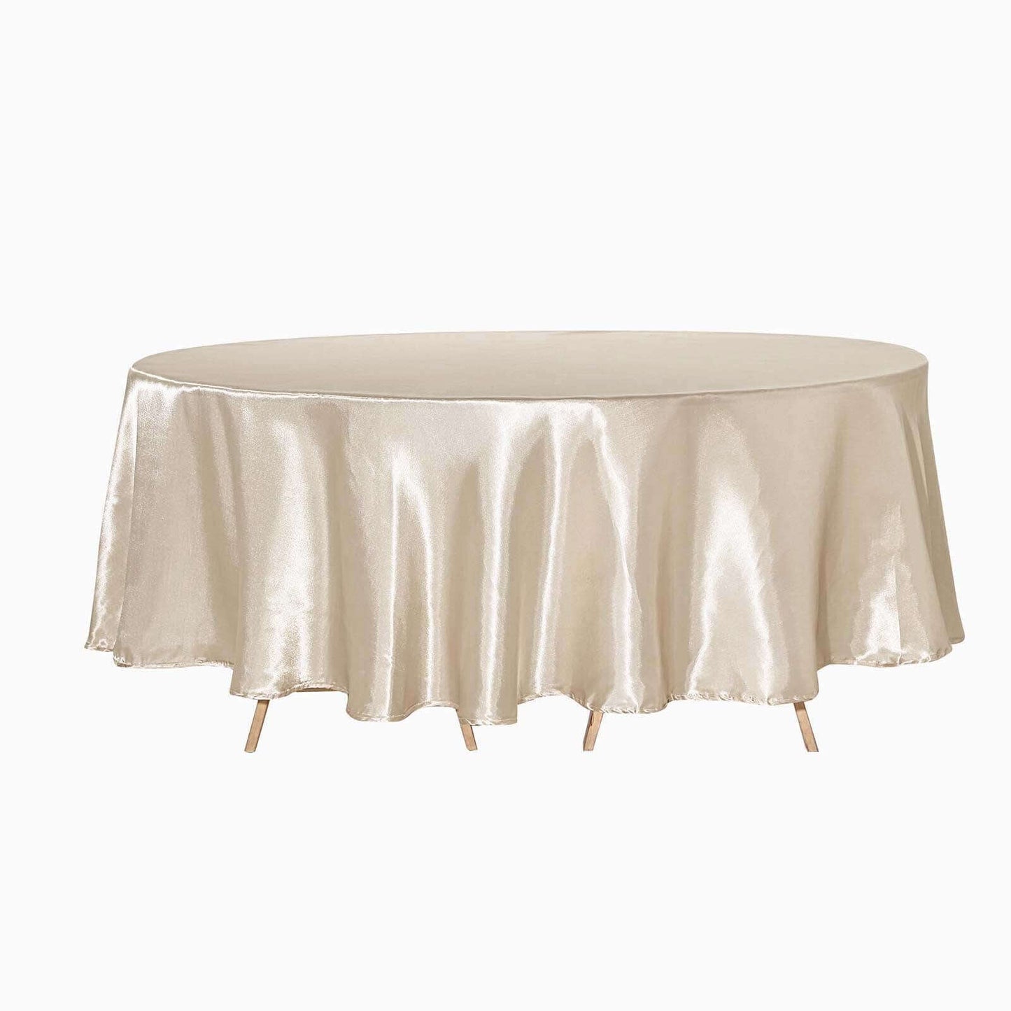 Satin 108" Round Tablecloth Beige - Smooth and Lustrous Table Cover