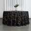 Polyester 120" Round Tablecloth Black with Gold Foil Geometric Pattern Wrinkle-Resistant Seamless Table Cover