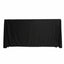 Fitted Polyester 72"x24"x42" Rectangle Tablecloth Black - Secure Fit for Elevated Tables