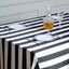 Satin 60"x102" Rectangle Tablecloth Black/White - Stripe Design with Stylish Smooth Finish Table Cover