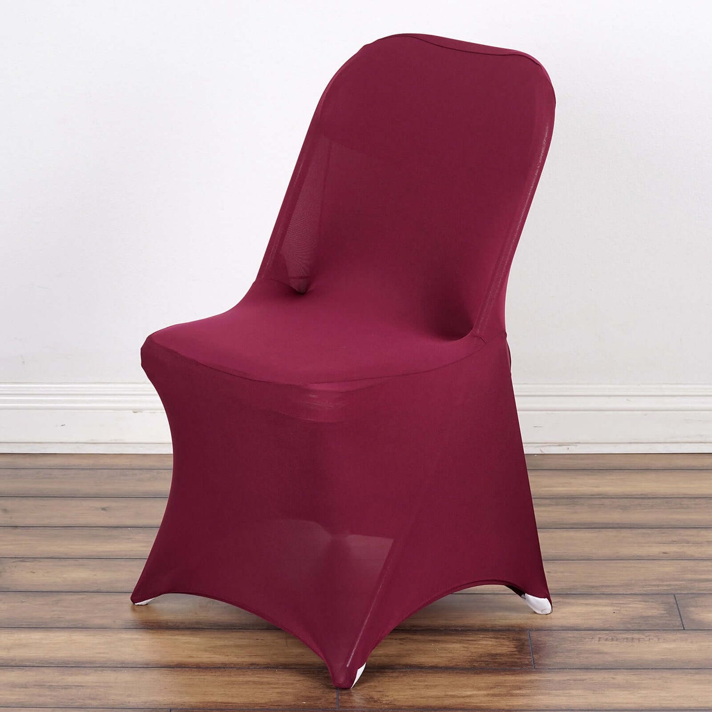 Stretch Spandex Chair Cover Burgundy for Folding Chairs - Reusable & Wrinkle-Resistant 160GSM Fitted Slipcover