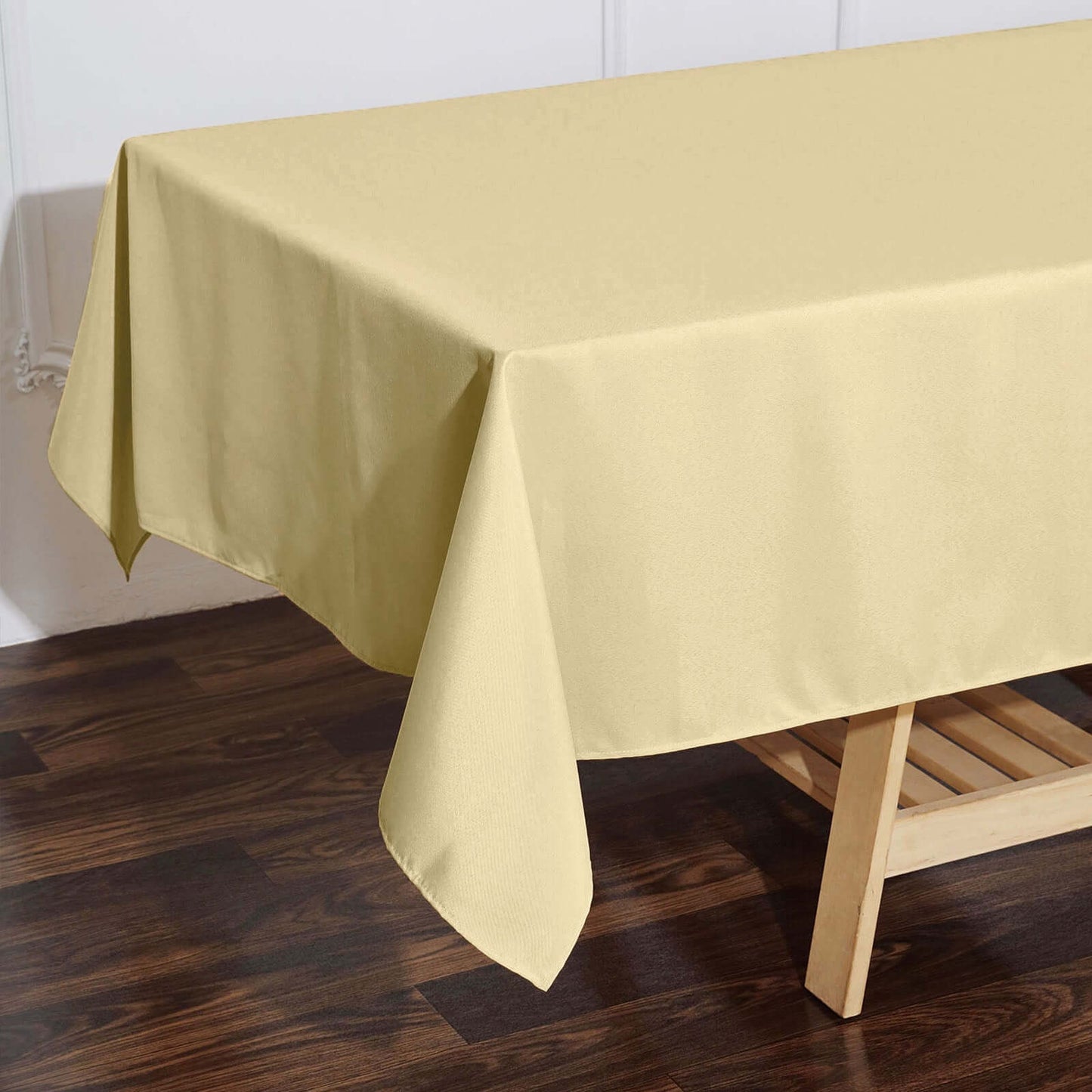 Polyester 60"x102" Rectangle Tablecloth Champagne - Durable and Stylish Table Cover