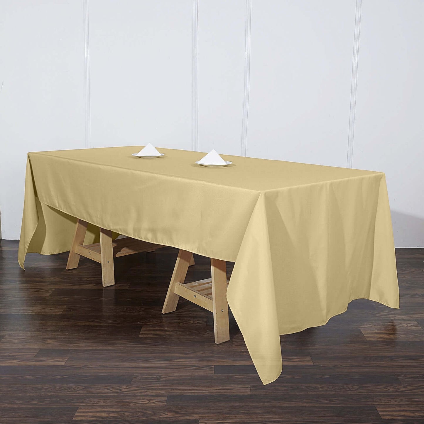Polyester 60"x126" Rectangle Tablecloth Champagne - Wrinkle-Resistant Table Cover