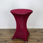 Spandex 30" Round Cocktail Table Cover Burgundy - Easy to Maintain Stretch Fitted Highboy Tablecloth