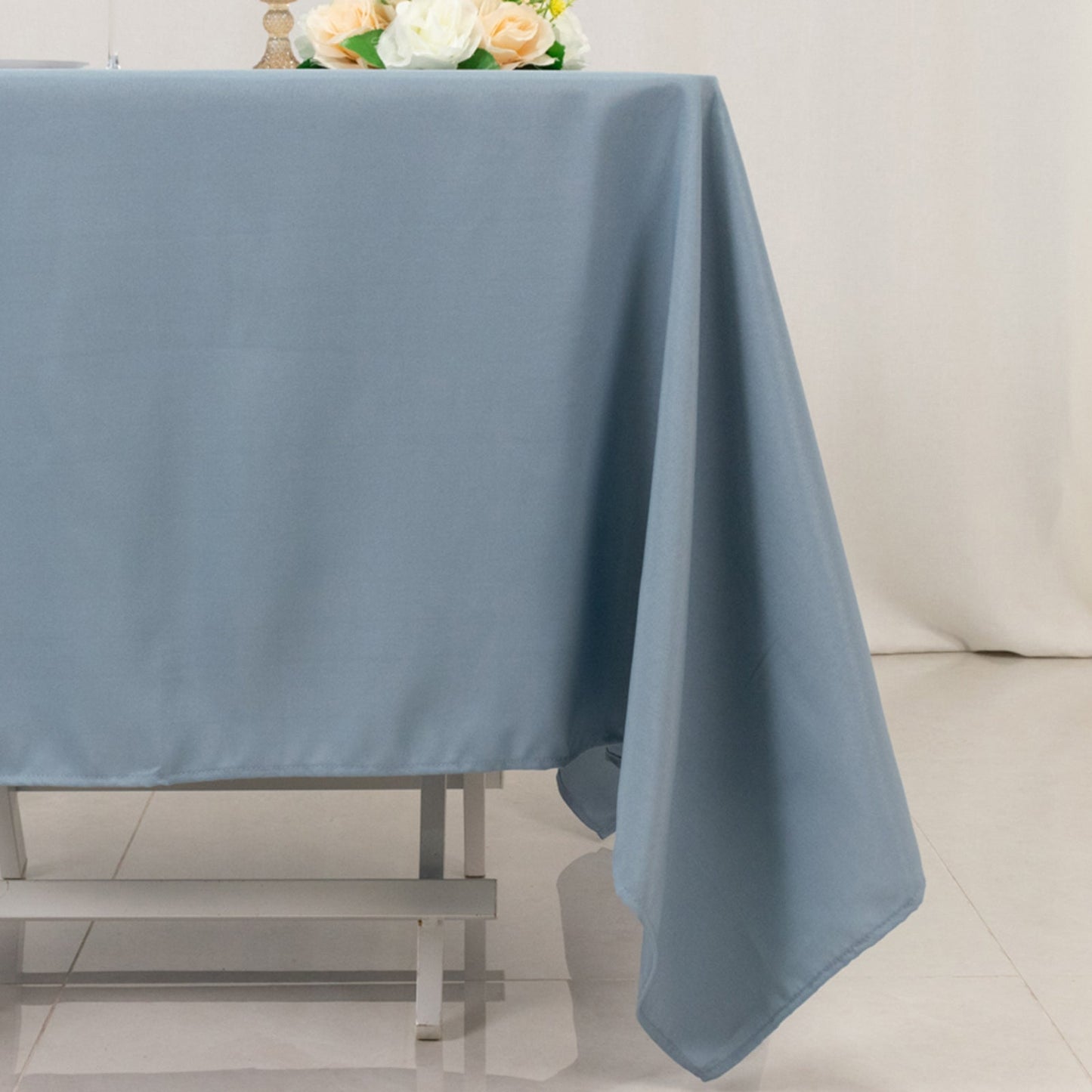 Premium Polyester Square Tablecloth 70"x70" Dusty Blue 220GSM Wrinkle-Resistant Table Cover