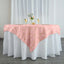 Polyester 54"x54" Table Overlay Square Tablecloth Dusty Rose with Gold Foil Geometric Pattern - Wrinkle-Resistant & Durable Table Topper