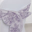 Polyester Chair Sashes White Lavender Lilac French Toile Floral Design - Wrinkle-Resistant & Durable Chair Bows for Exquisite Weddings & Banquets 6"x108"