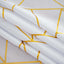 Polyester 54"x54" Table Overlay Square Tablecloth White with Gold Foil Geometric Pattern - Wrinkle-Resistant & Durable for Stylish Settings