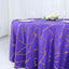 Polyester 120" Round Tablecloth Purple with Gold Foil Geometric Pattern Wrinkle-Resistant Seamless Table Cover