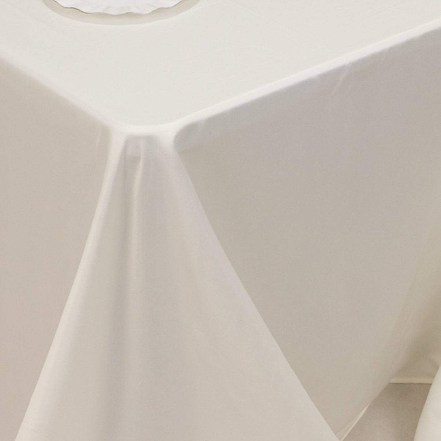 Lamour Satin 90"x132" Rectangle Tablecloth Ivory - Soft & Silk-Like Seamless Table Cover