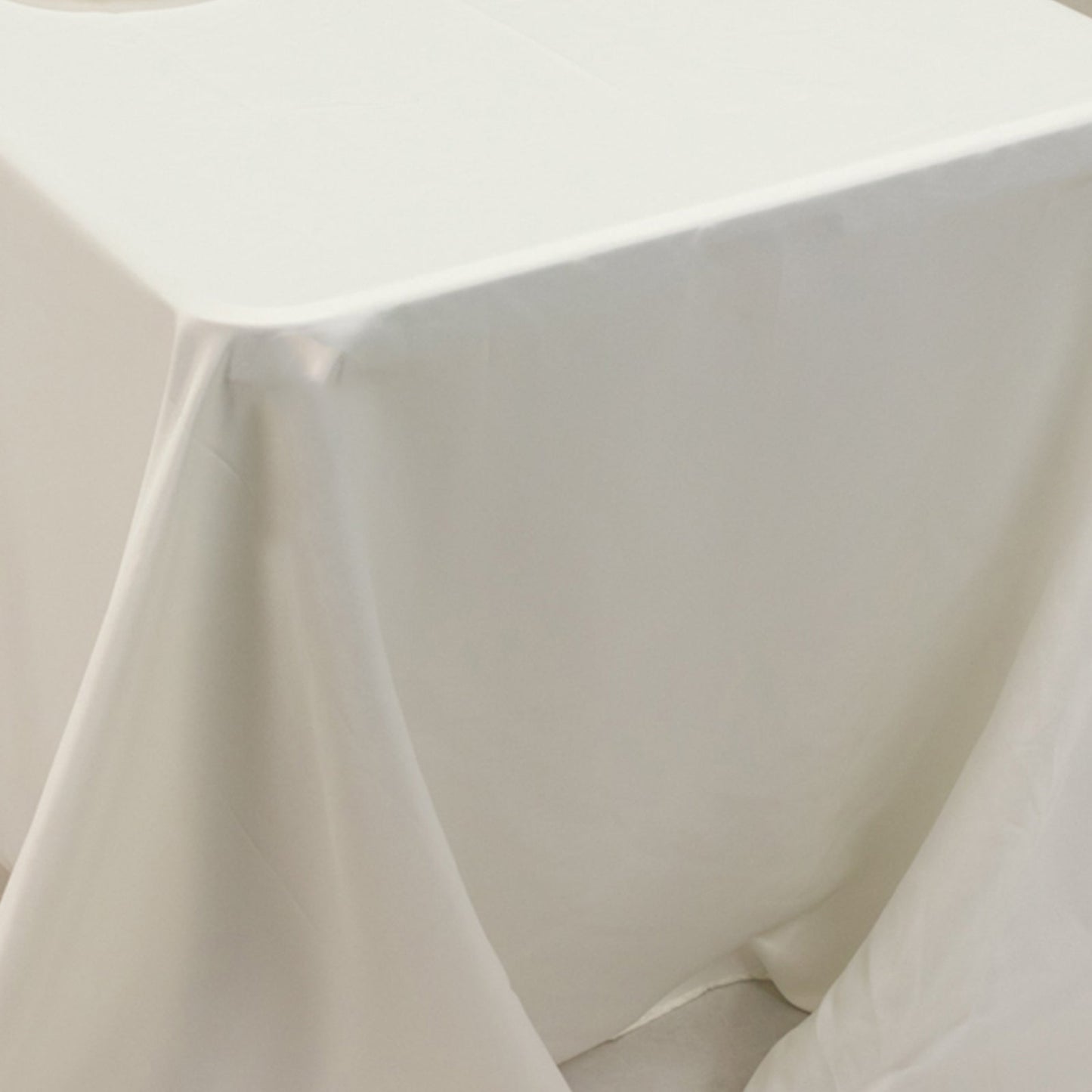 Lamour Satin 90"x156" Rectangle Tablecloth Ivory - Luxurious, Soft Seamless Table Cover