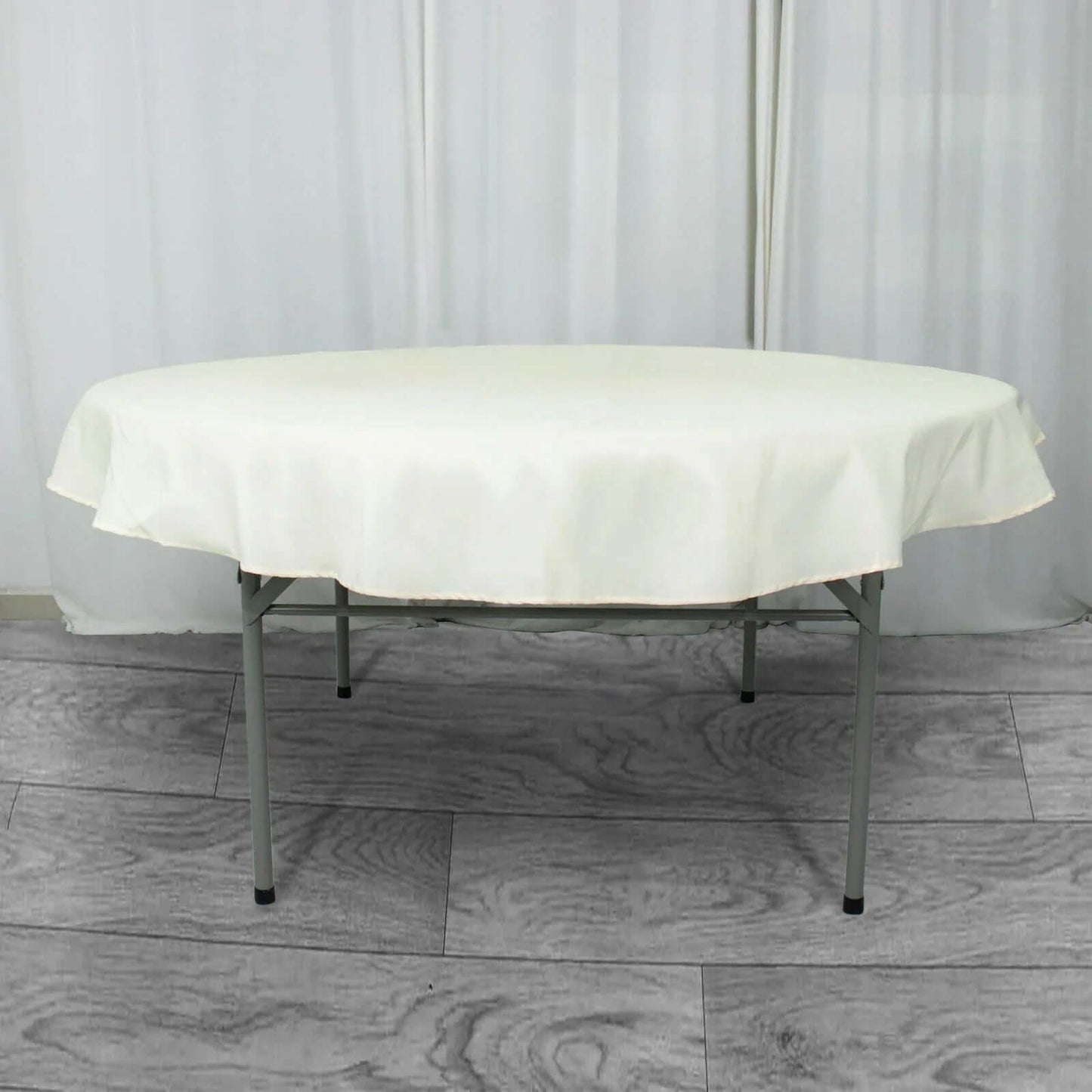 Premium Polyester 70" Round Tablecloth Ivory - Stain and Wrinkle-Resistant 220GSM Table Cover