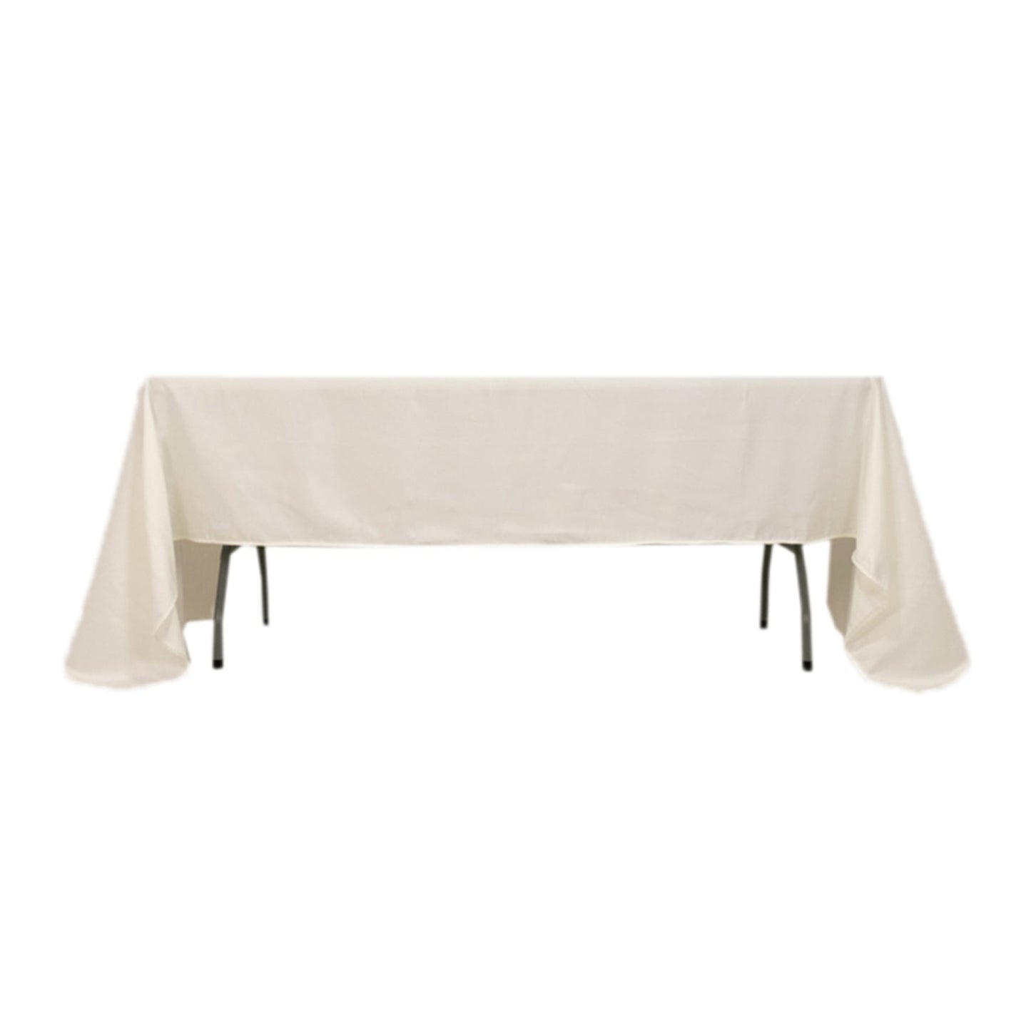 Lamour Satin 60"x126" Rectangle Tablecloth Ivory - Soft & Silk-Like Table Cover
