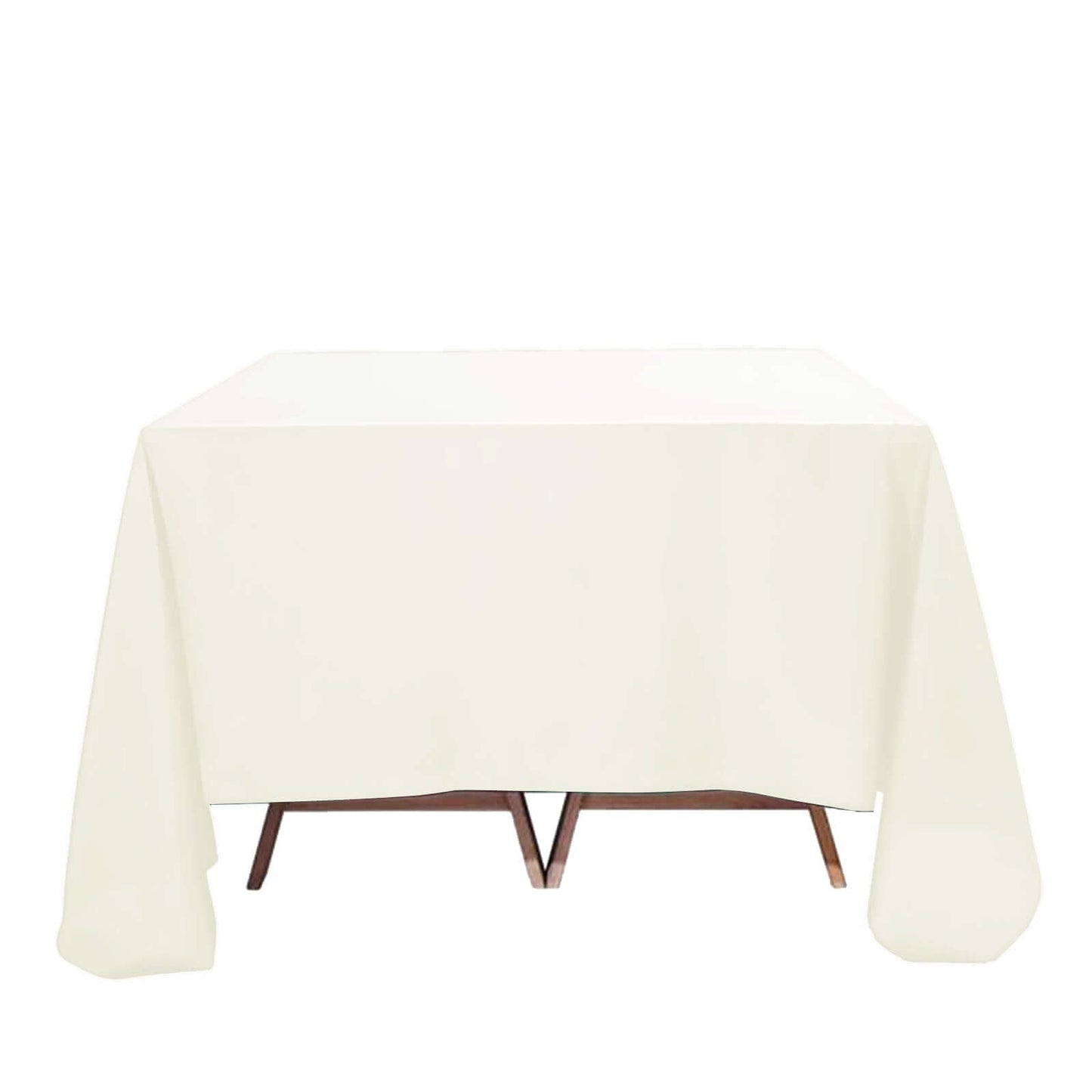 Premium Polyester 90"x90" Table Overlay Square Tablecloth Ivory 220GSM Wrinkle-Resistant Table Cover