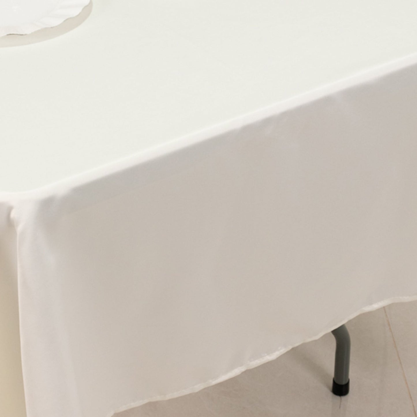 Lamour Satin 60"x102" Rectangle Tablecloth Ivory - Durable & Silky Soft Feel Table Cover