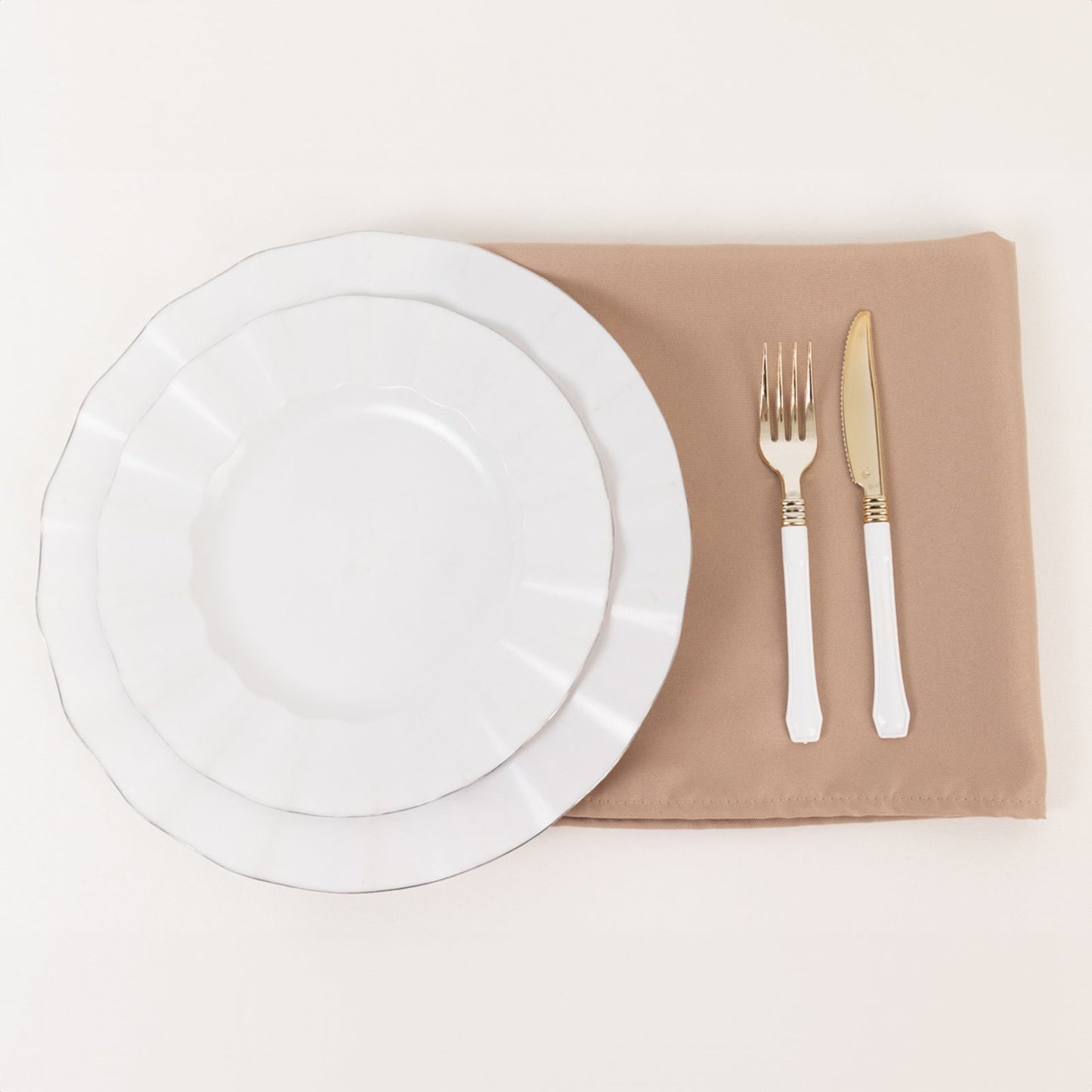 5 Pack Premium Polyester 20"x20" Napkins Nude - Wrinkle-Resistant & Durable Dinner Napkins
