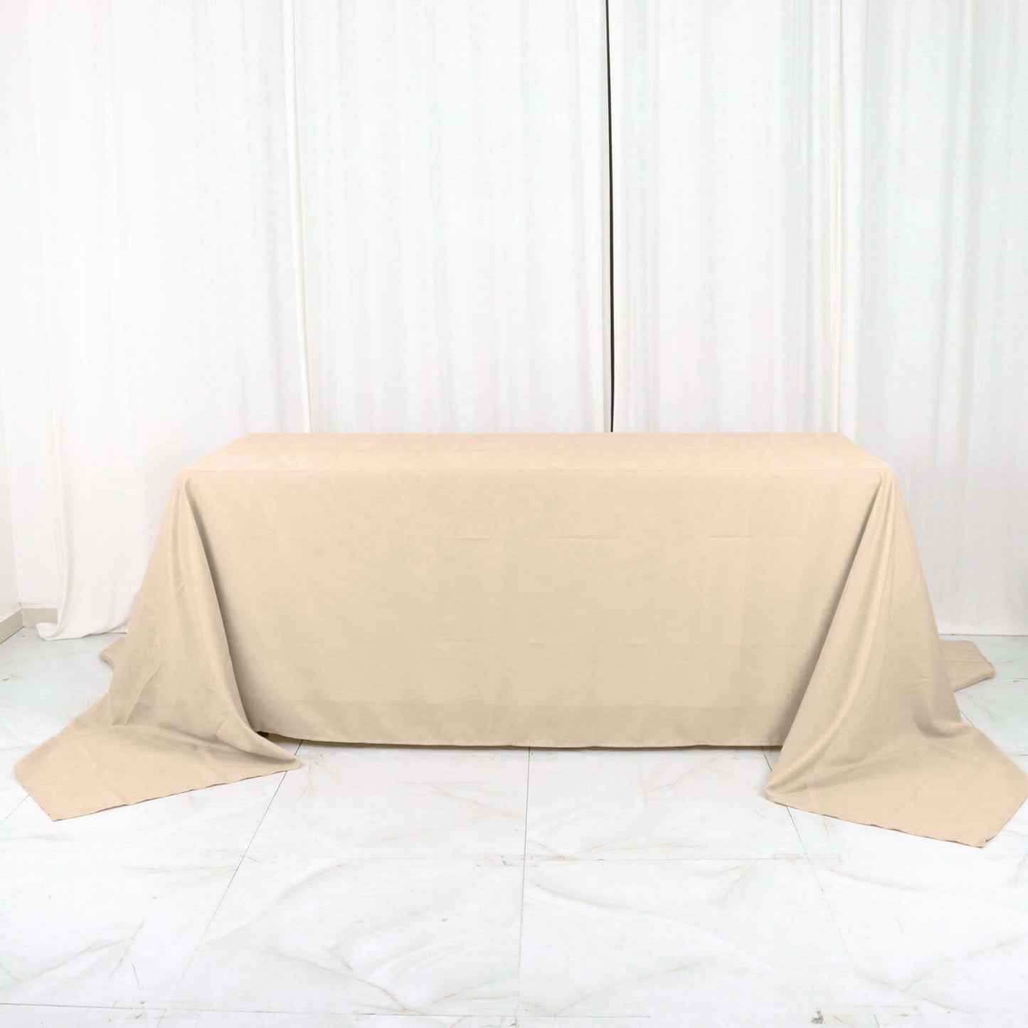 Polyester 90"x156" Rectangle Tablecloth Nude - Seamless Wrinkle-Resistant Table Cover