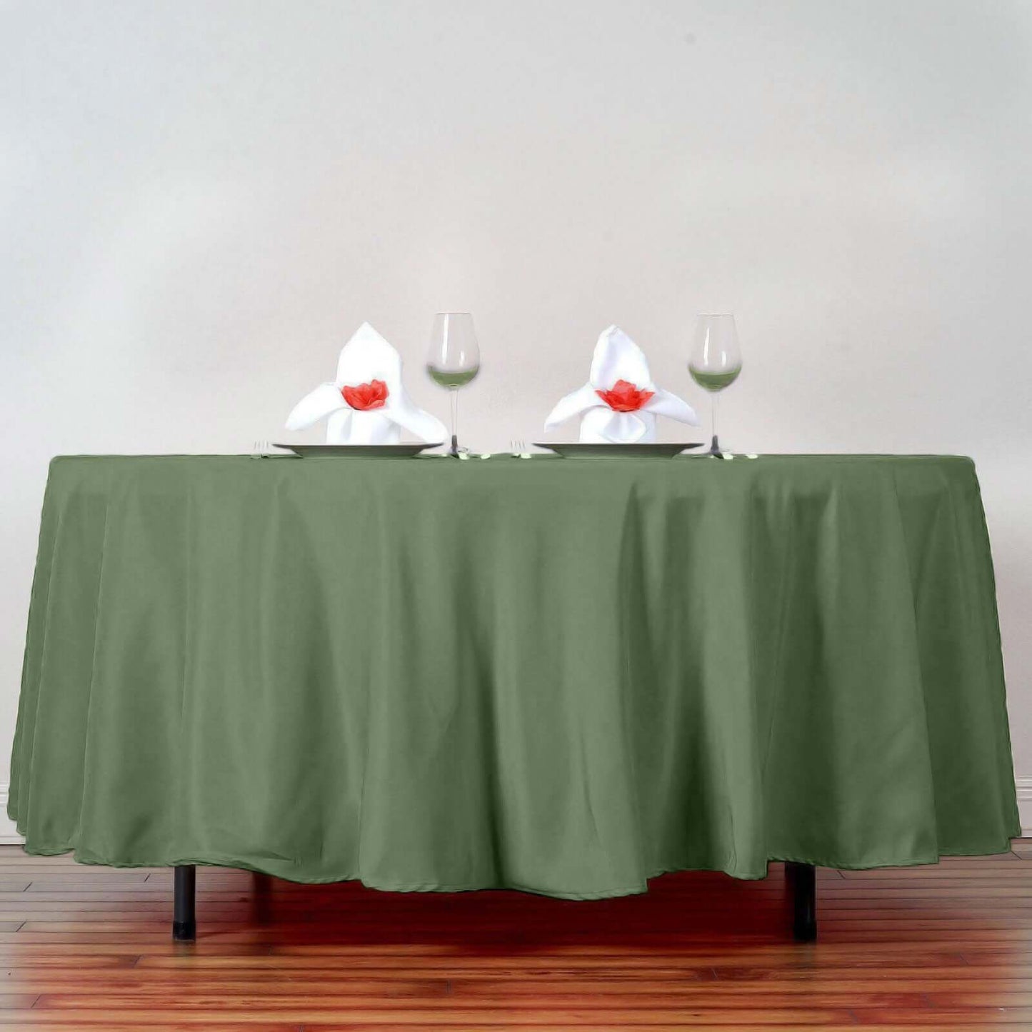Polyester 108" Round Tablecloth Olive Green - Wrinkle-Resistant Table Cover