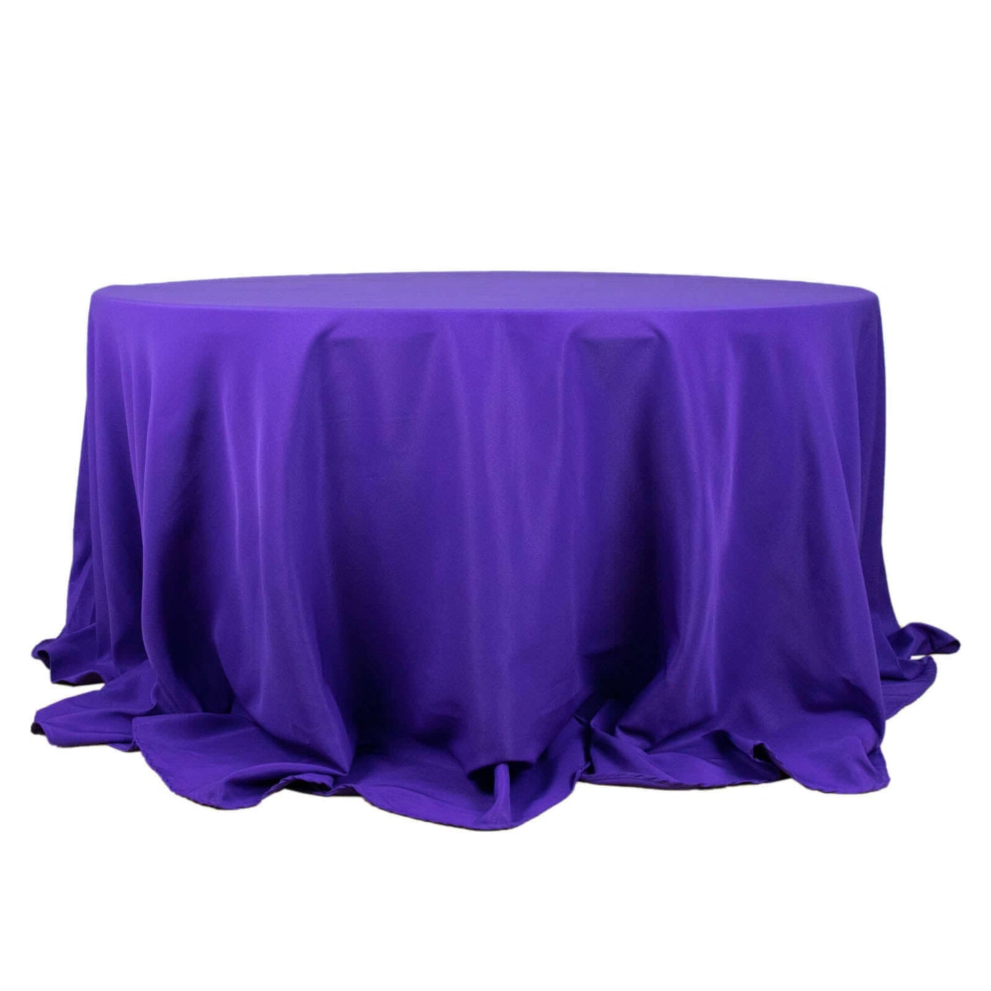 Premium Polyester 132" Round Tablecloth Purple - Seamless 220GSM Wrinkle-Resistant Table Cover