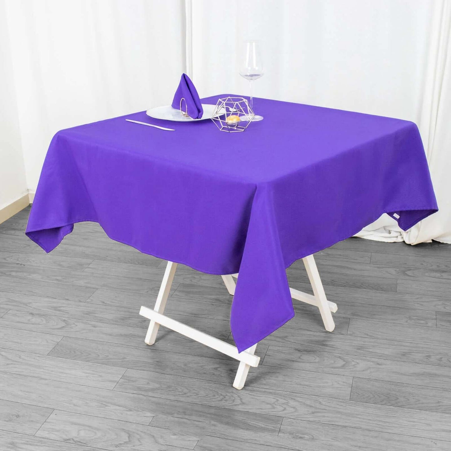 Premium Polyester 54"x54" Square Tablecloth Purple - 220GSM Stain and Wrinkle-Resistant Table Cover