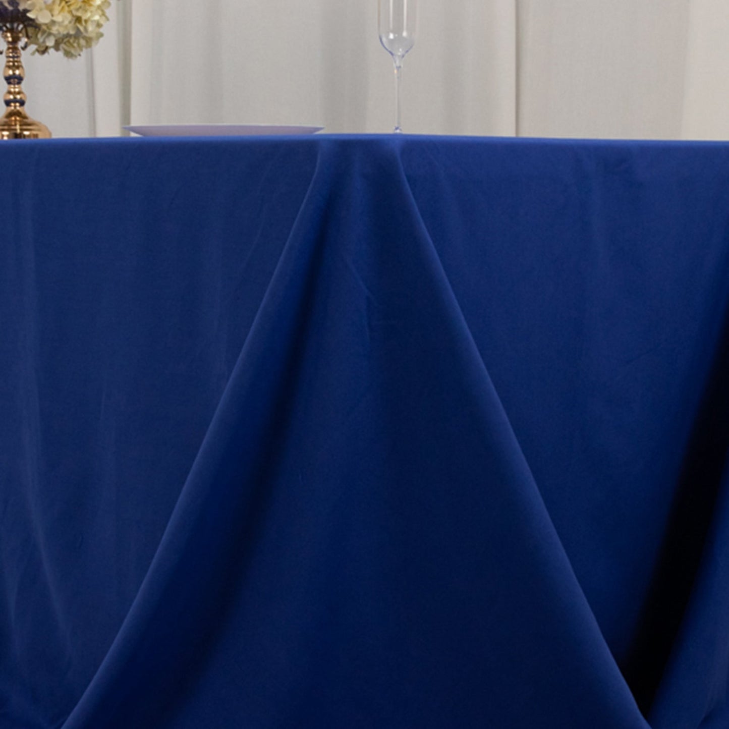 Cotton Blend 90"x156" Rectangle Tablecloth Royal Blue - Seamless Wrinkle-Resistant Table Cover