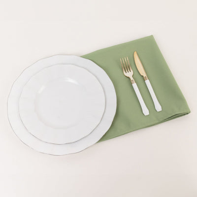 5 Pack Premium Polyester 20"x20" Napkins Sage Green - Wrinkle-Resistant & Durable Dinner Napkins