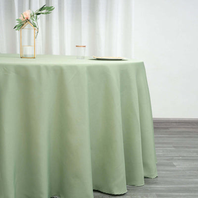 Polyester 120" Round Tablecloth Sage Green - Seamless Wrinkle-Resistant Table Cover